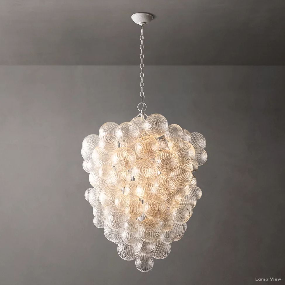 Trellor Spiraled Globe Entry Chandelier 36"