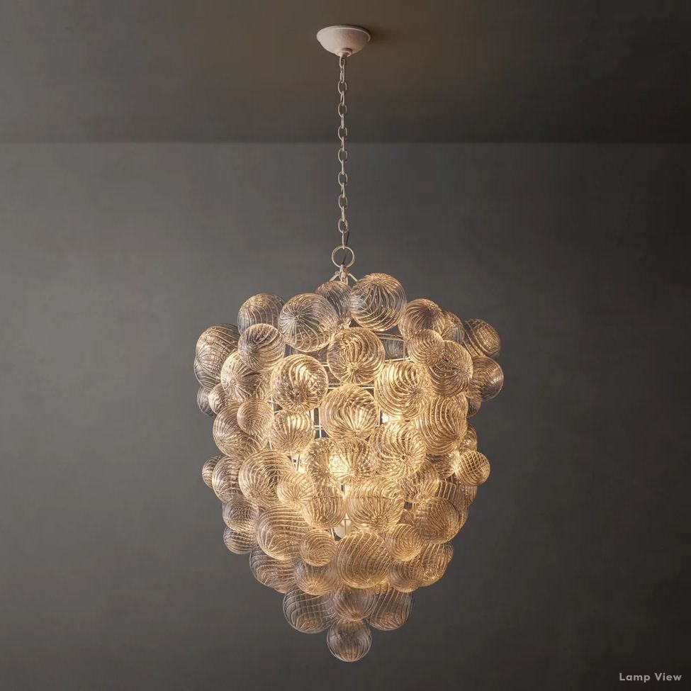 Trellor Spiraled Globe Entry Chandelier 36"