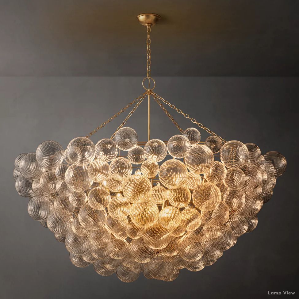 Trellor Spiraled Globe Round Chandelier 66"