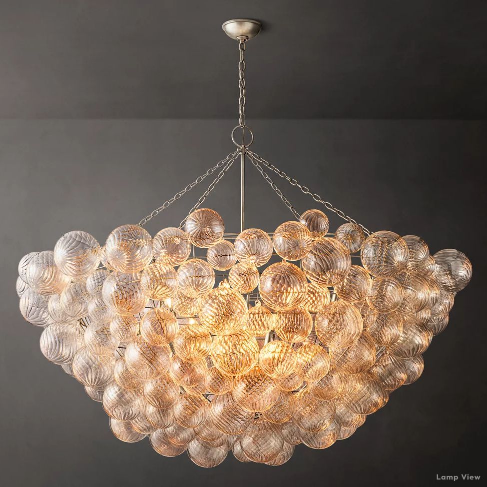 Trellor Spiraled Globe Round Chandelier 66"