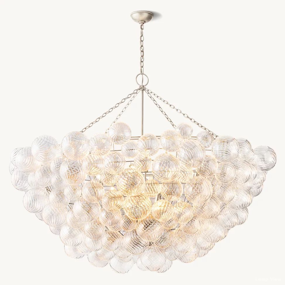 Trellor Spiraled Globe Round Chandelier 66"
