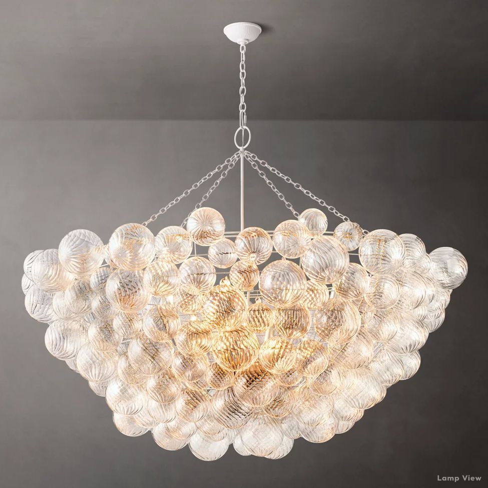 Trellor Spiraled Globe Round Chandelier 66"