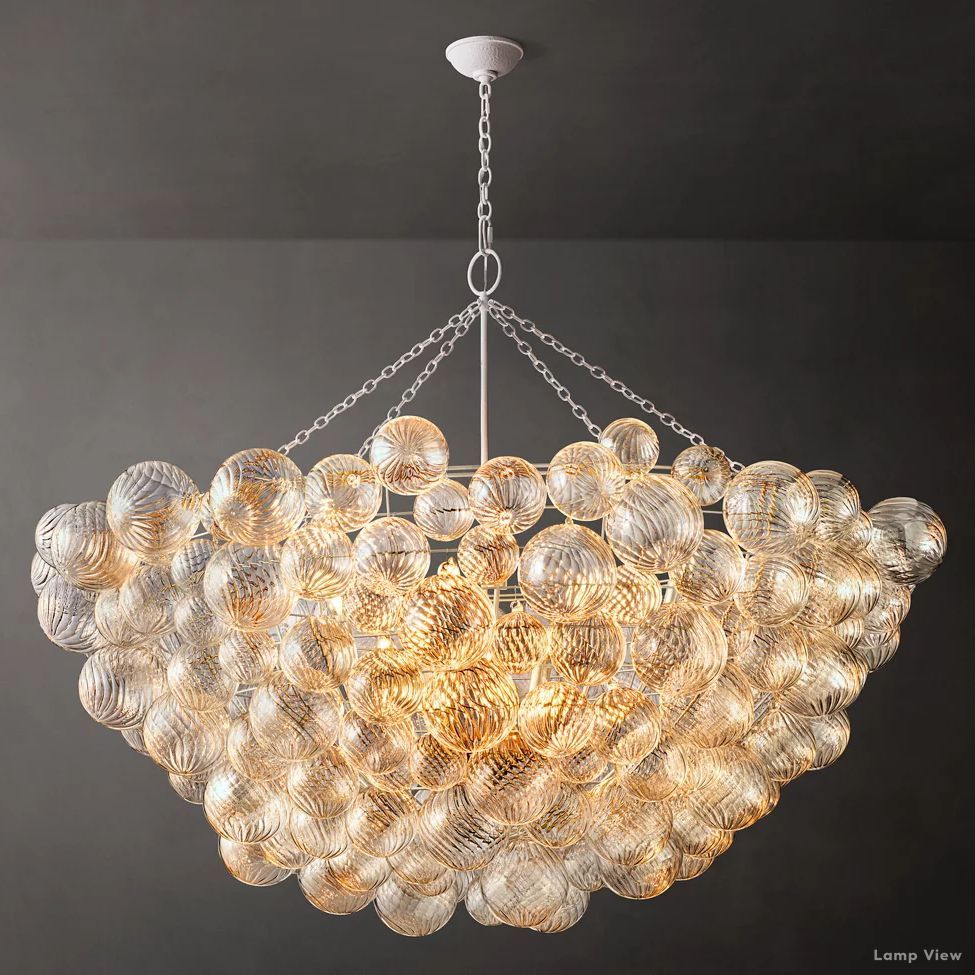 Trellor Spiraled Globe Round Chandelier 66"
