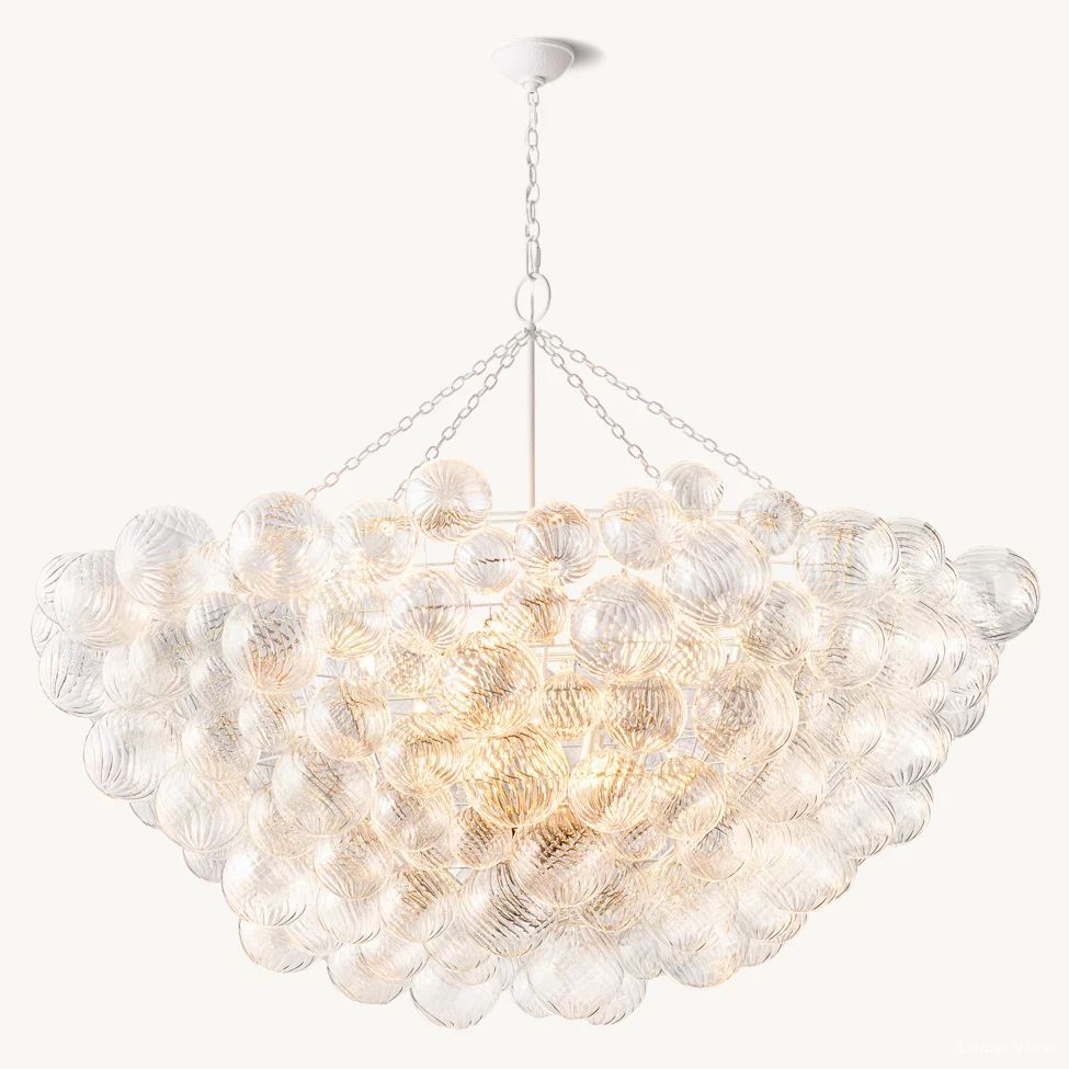 Trellor Spiraled Globe Round Chandelier 66"