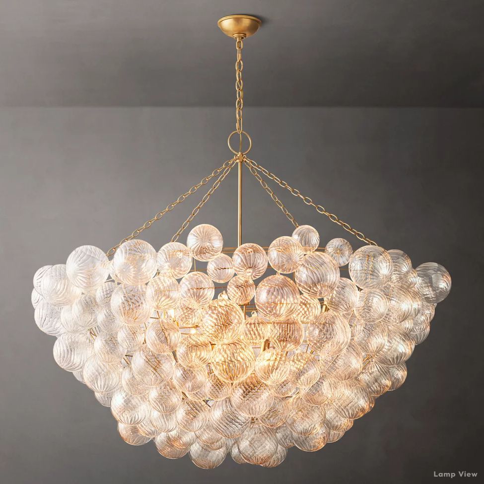 Trellor Spiraled Globe Round Chandelier 56"