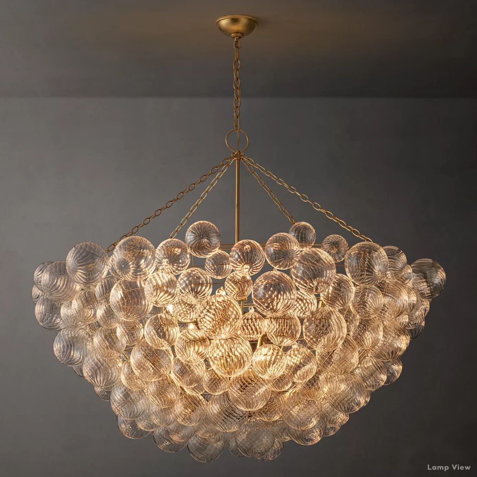 Trellor Spiraled Globe Round Chandelier 56"