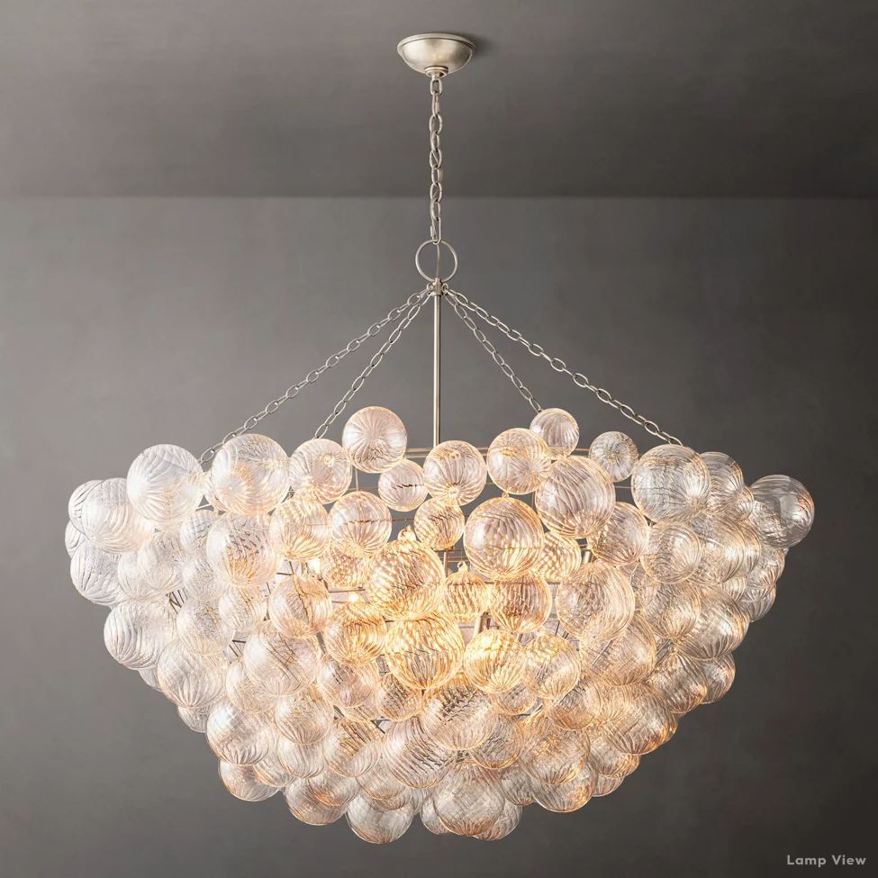 Trellor Spiraled Globe Round Chandelier 56"