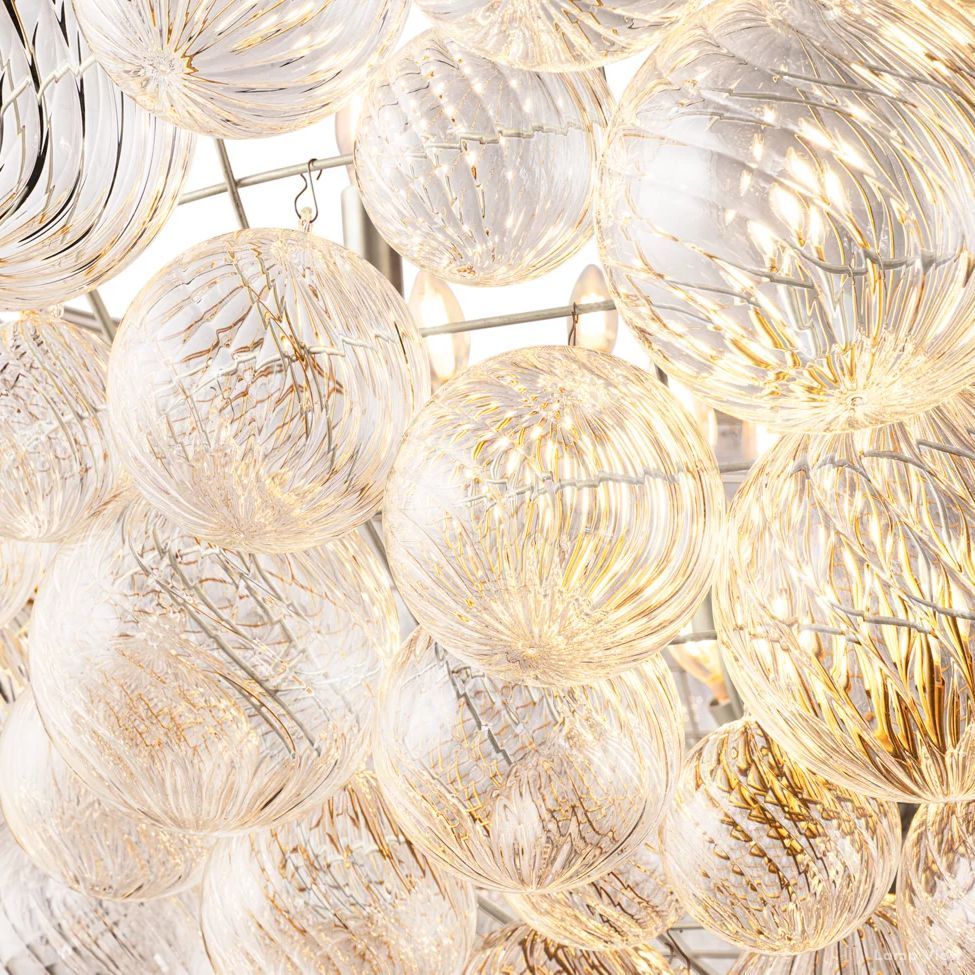 Trellor Spiraled Globe Round Chandelier 56"