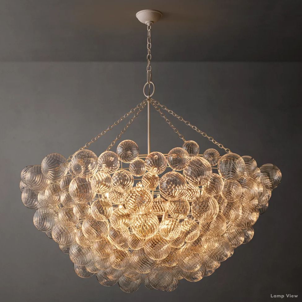 Trellor Spiraled Globe Round Chandelier 56"