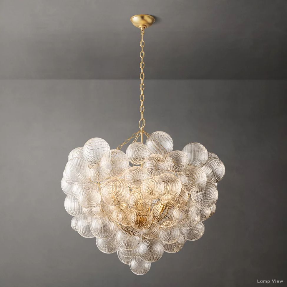 Trellor Spiraled Globe Round Chandelier 38"