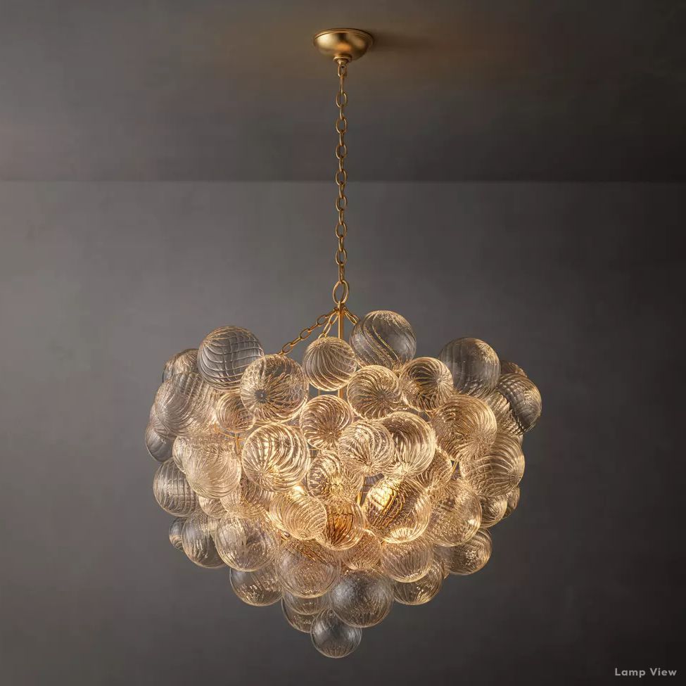 Trellor Spiraled Globe Round Chandelier 38"