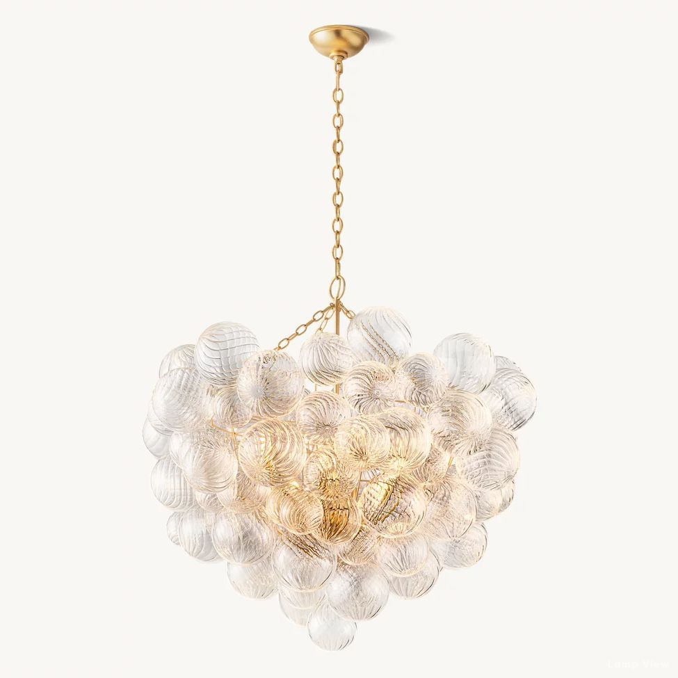 Trellor Spiraled Globe Round Chandelier 38"