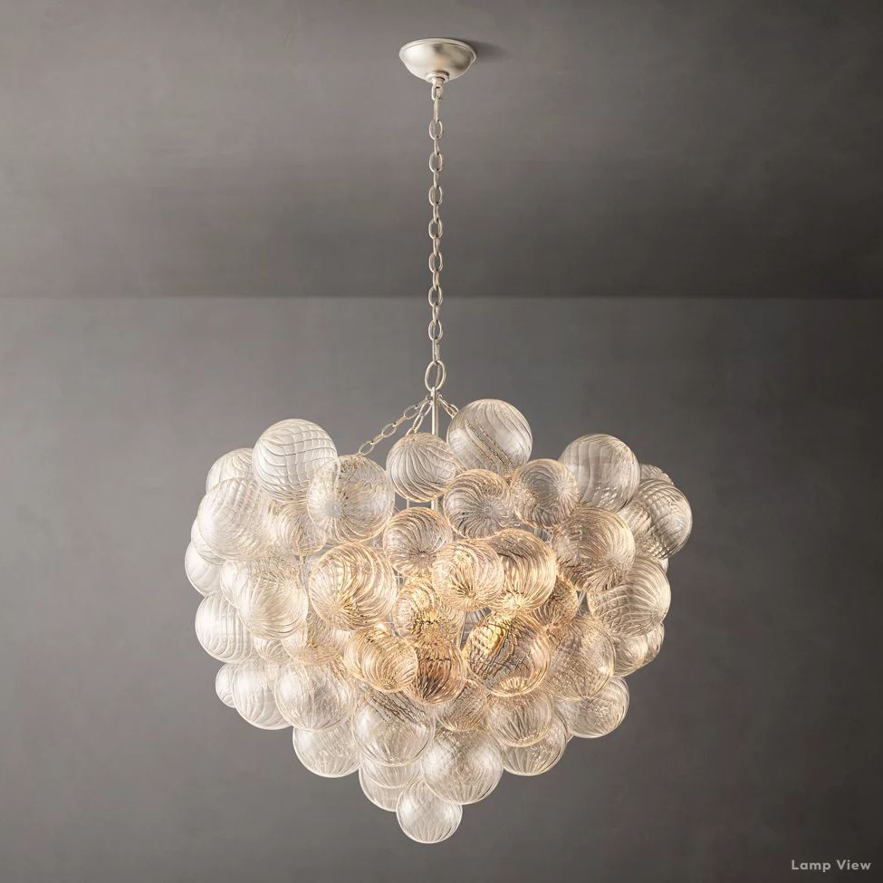 Trellor Spiraled Globe Round Chandelier 38"