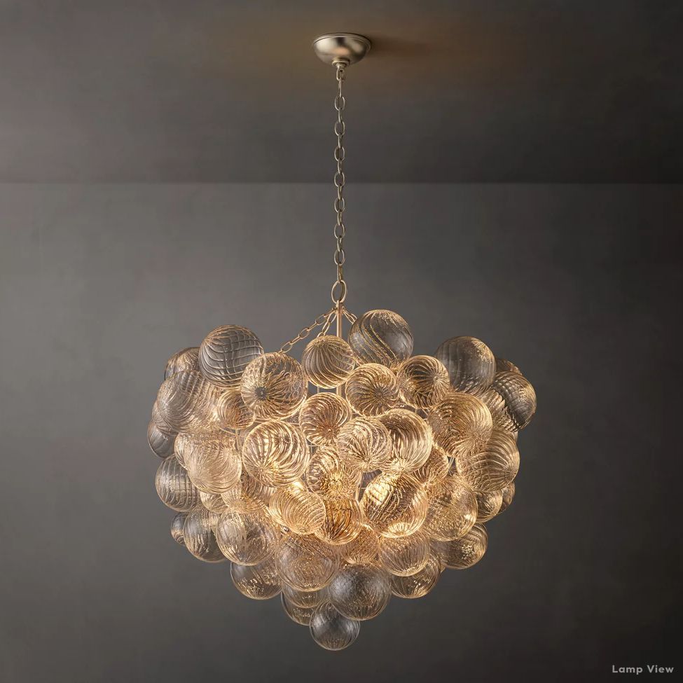 Trellor Spiraled Globe Round Chandelier 38"