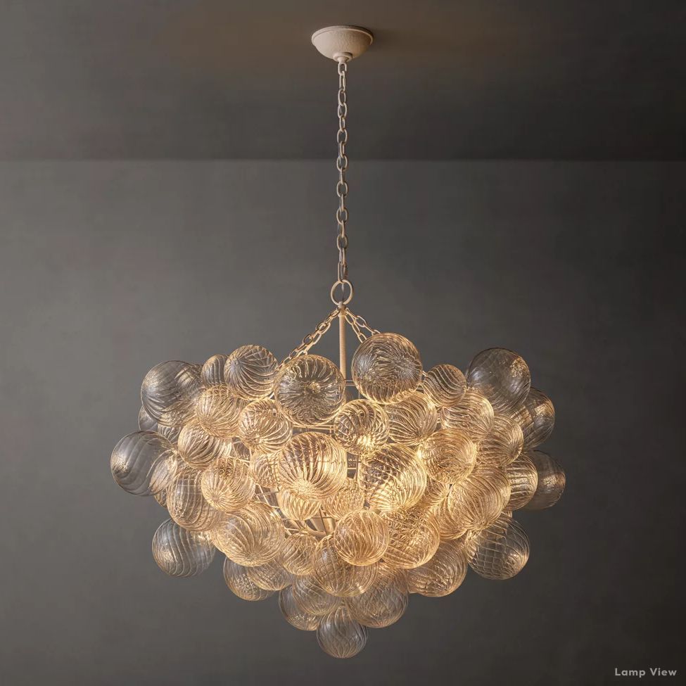 Trellor Spiraled Globe Round Chandelier 38"