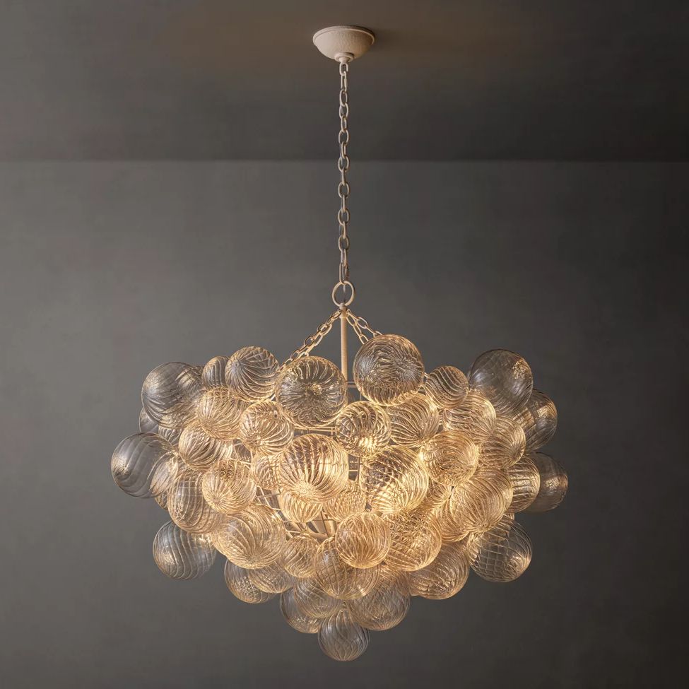 Trellor Spiraled Globe Round Chandelier 33"