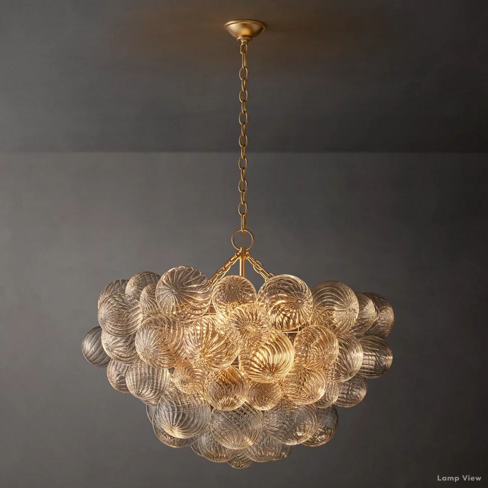 Trellor Spiraled Globe Round Chandelier 33"