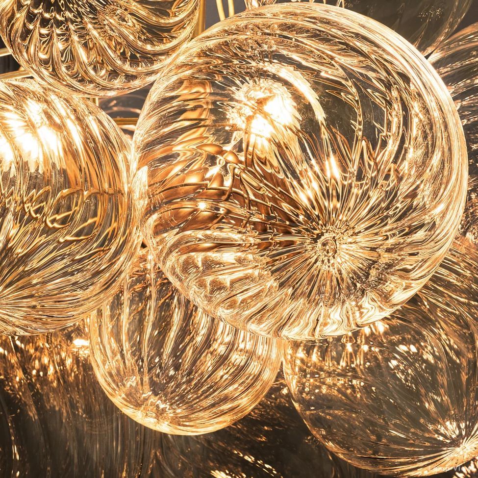 Trellor Spiraled Globe Round Chandelier 33"