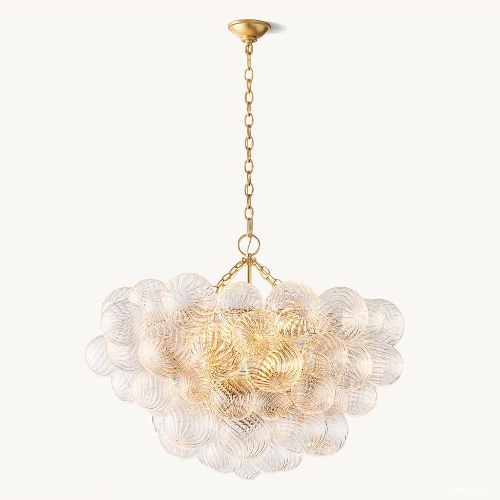 Trellor Spiraled Globe Round Chandelier 33"