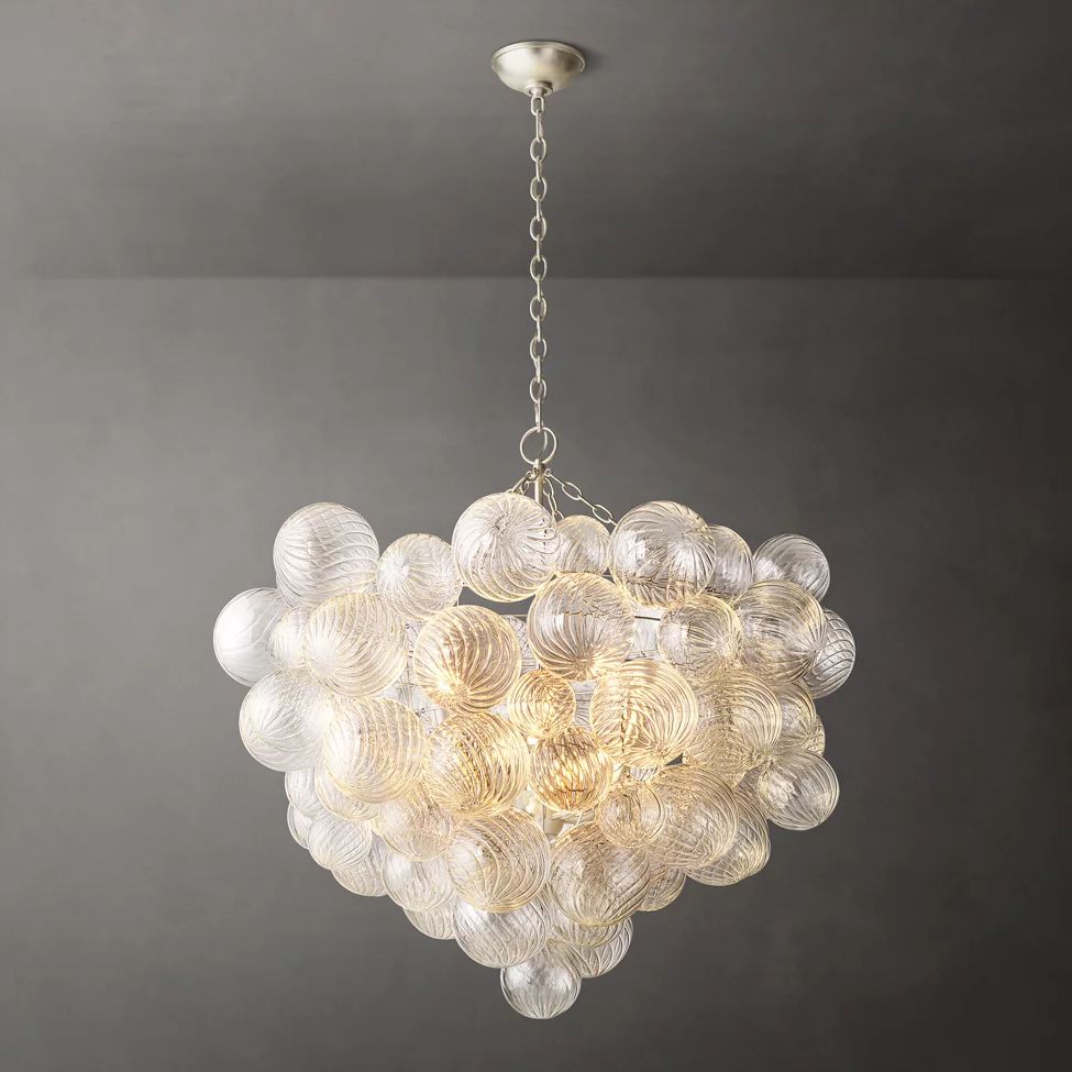 Trellor Spiraled Globe Round Chandelier 33"