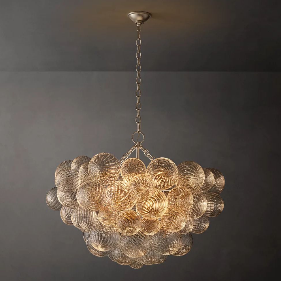 Trellor Spiraled Globe Round Chandelier 33"