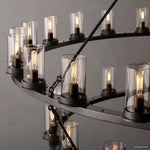 Ondra Charred Metal Two-Tier Round Chandelier 48"