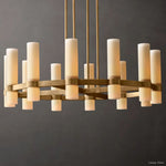 Ravelle Milk Glass Round Chandelier 36"