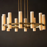 Ravelle Milk Glass Round Chandelier 36"