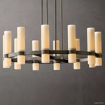 Ravelle Milk Glass Round Chandelier 36"