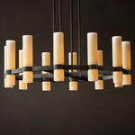 Ravelle Milk Glass Round Chandelier 36"