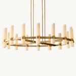 Ravelle Milk Glass Round Chandelier 48"