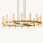 Ravelle Milk Glass Round Chandelier 48"