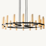 Ravelle Milk Glass Round Chandelier 48"