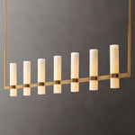 Ravelle Milk Glass Linear Chandelier 59"