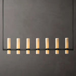 Ravelle Milk Glass Linear Chandelier 59"