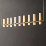 Ravelle Milk Glass Linear Chandelier 73"