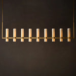 Ravelle Milk Glass Linear Chandelier 73"