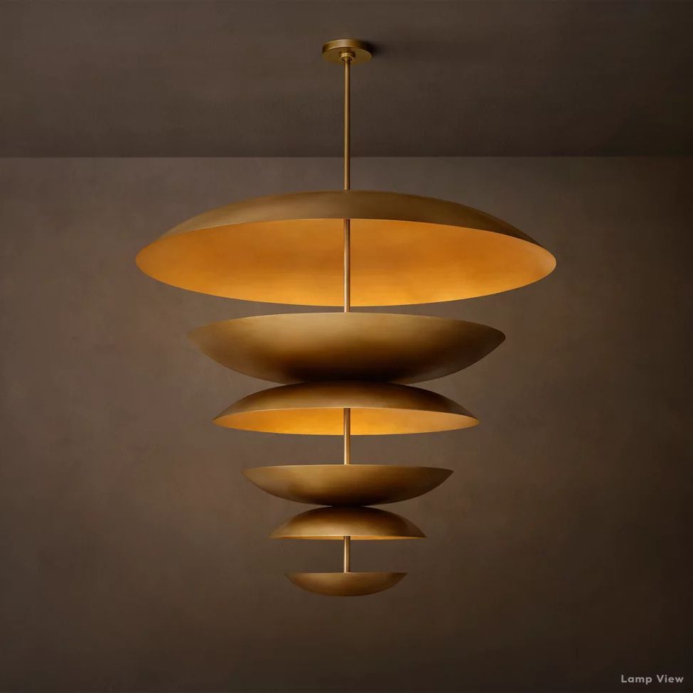 Cosmic Arched Profile Three-Tier Round Chandelier