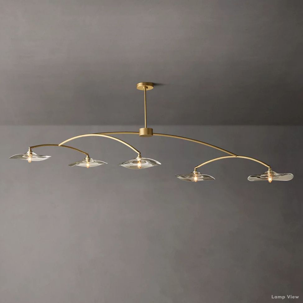 Lily Arcing Glass Linear Chandelier 80"