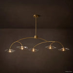 Lily Arcing Glass Linear Chandelier 60"
