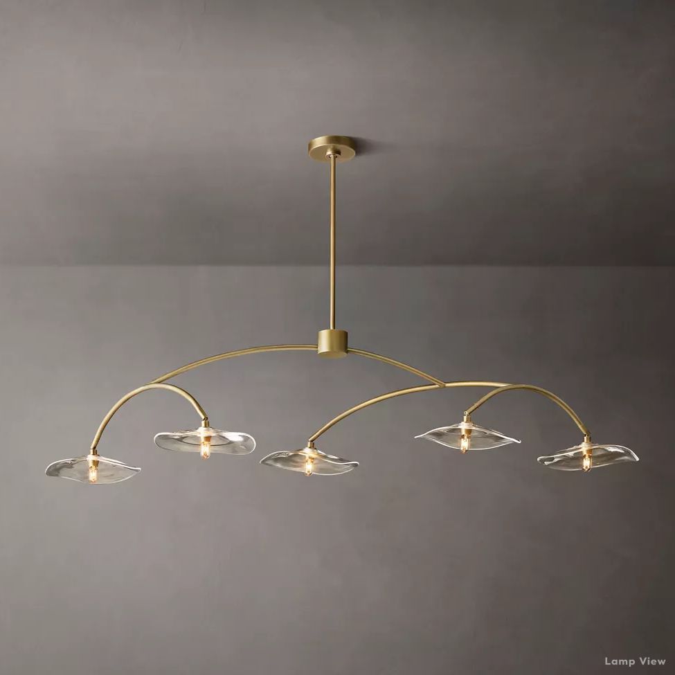 Lily Arcing Glass Linear Chandelier 60"