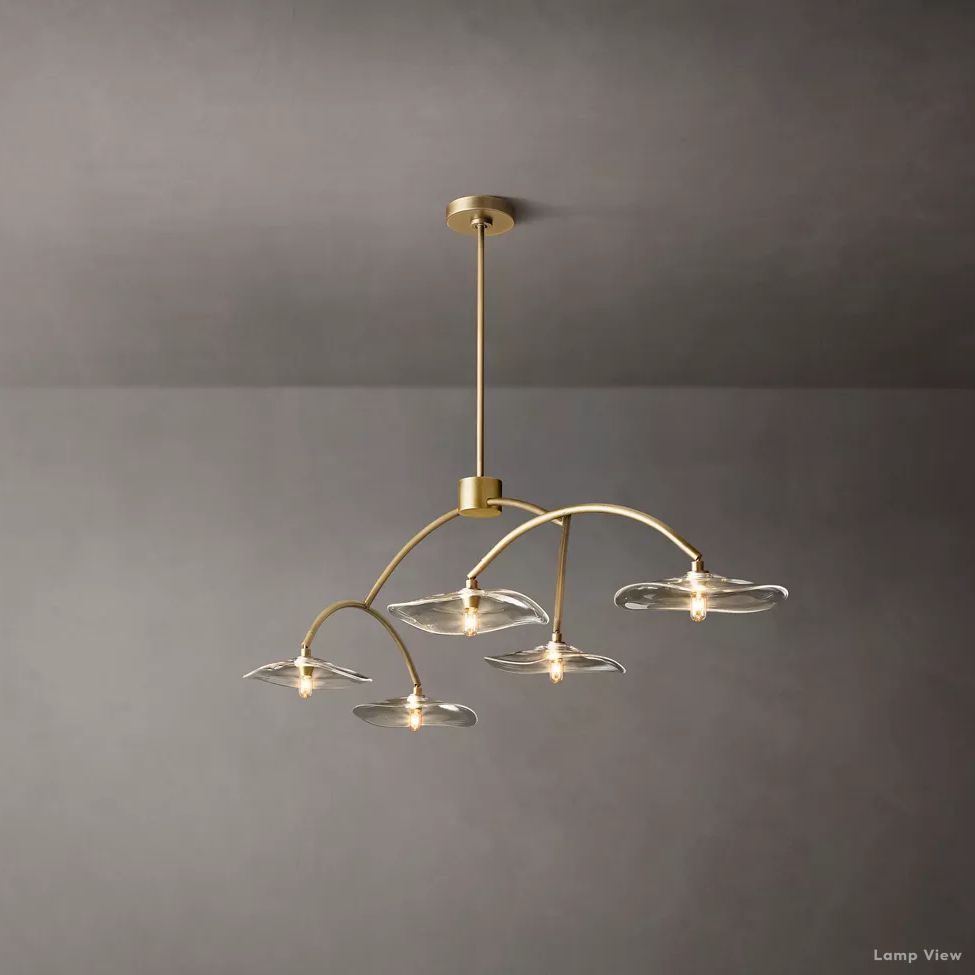 Lily Arcing Glass Linear Chandelier 60"