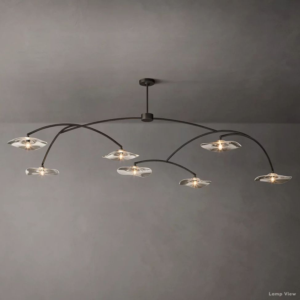 Lily Arcing Glass Round Chandelier 96"