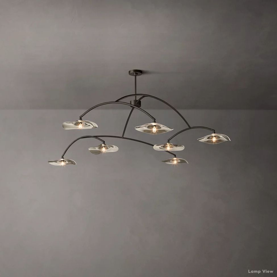 Lily Arcing Glass Round Chandelier 96"