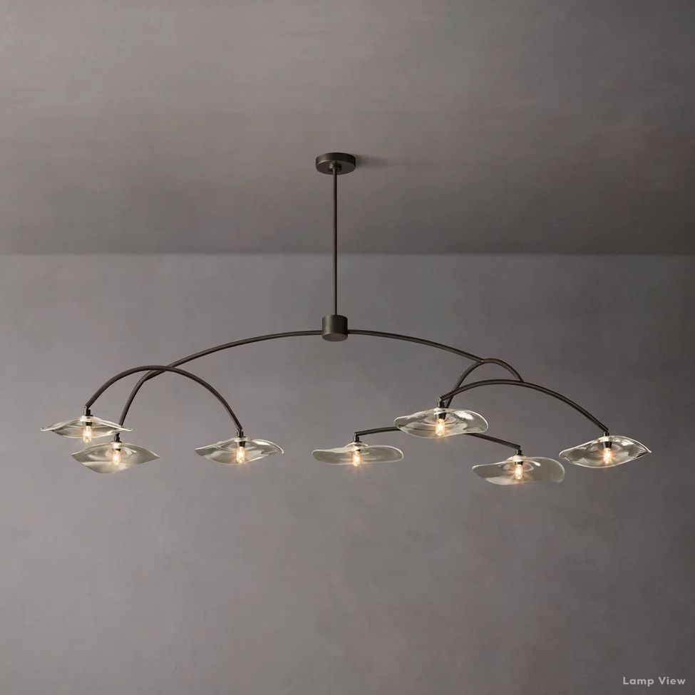 Lily Arcing Glass Round Chandelier 72"