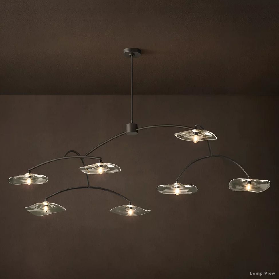 Lily Arcing Glass Round Chandelier 72"