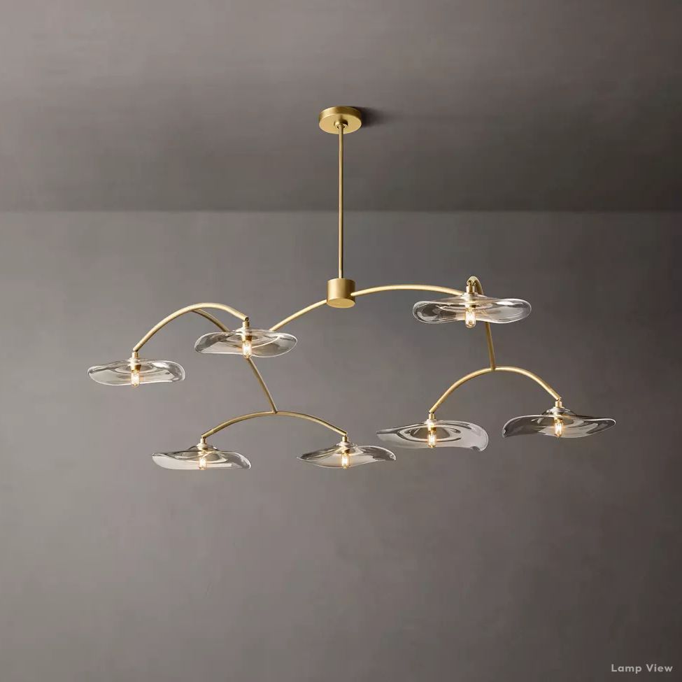 Lily Arcing Glass Round Chandelier 54"