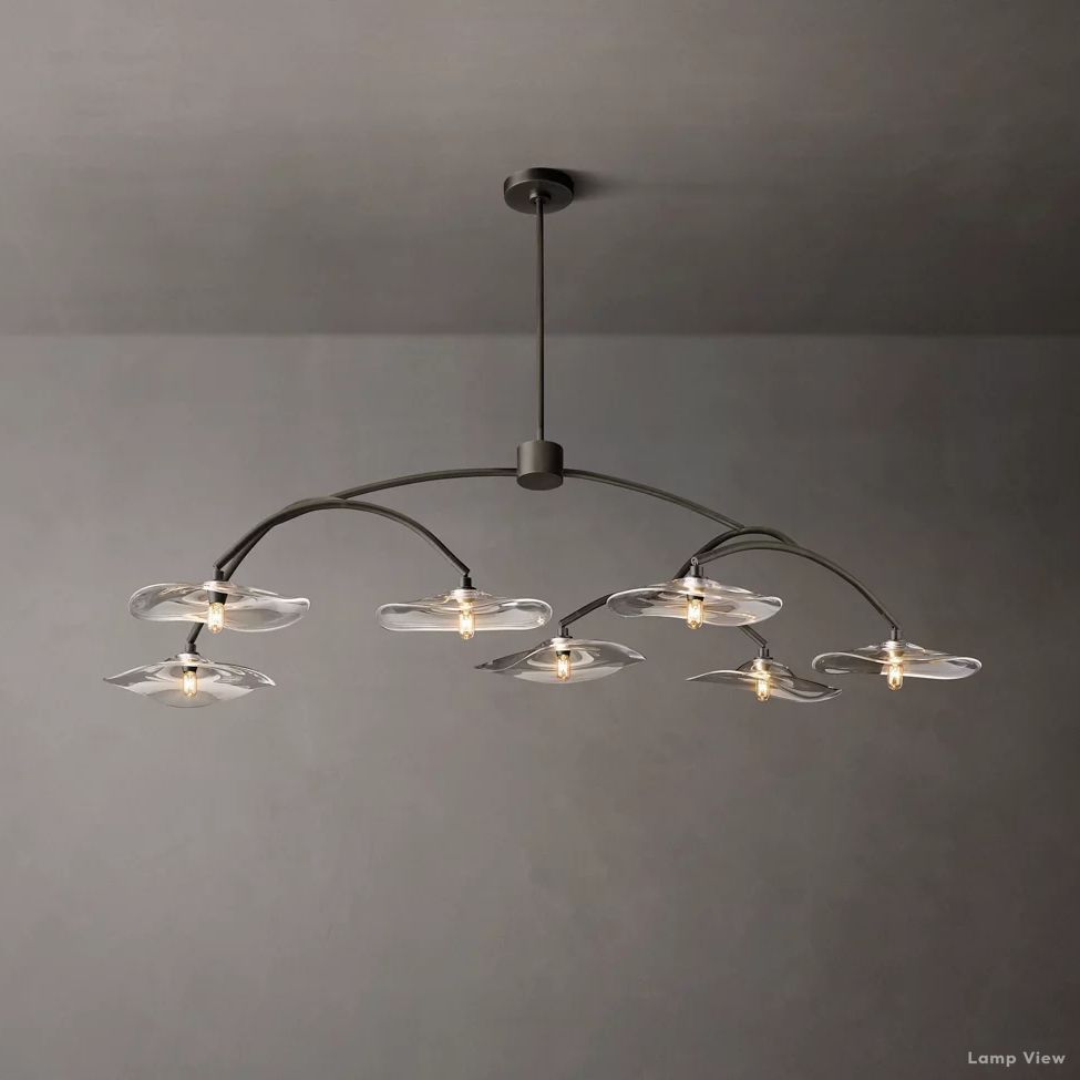 Lily Arcing Glass Round Chandelier 54"