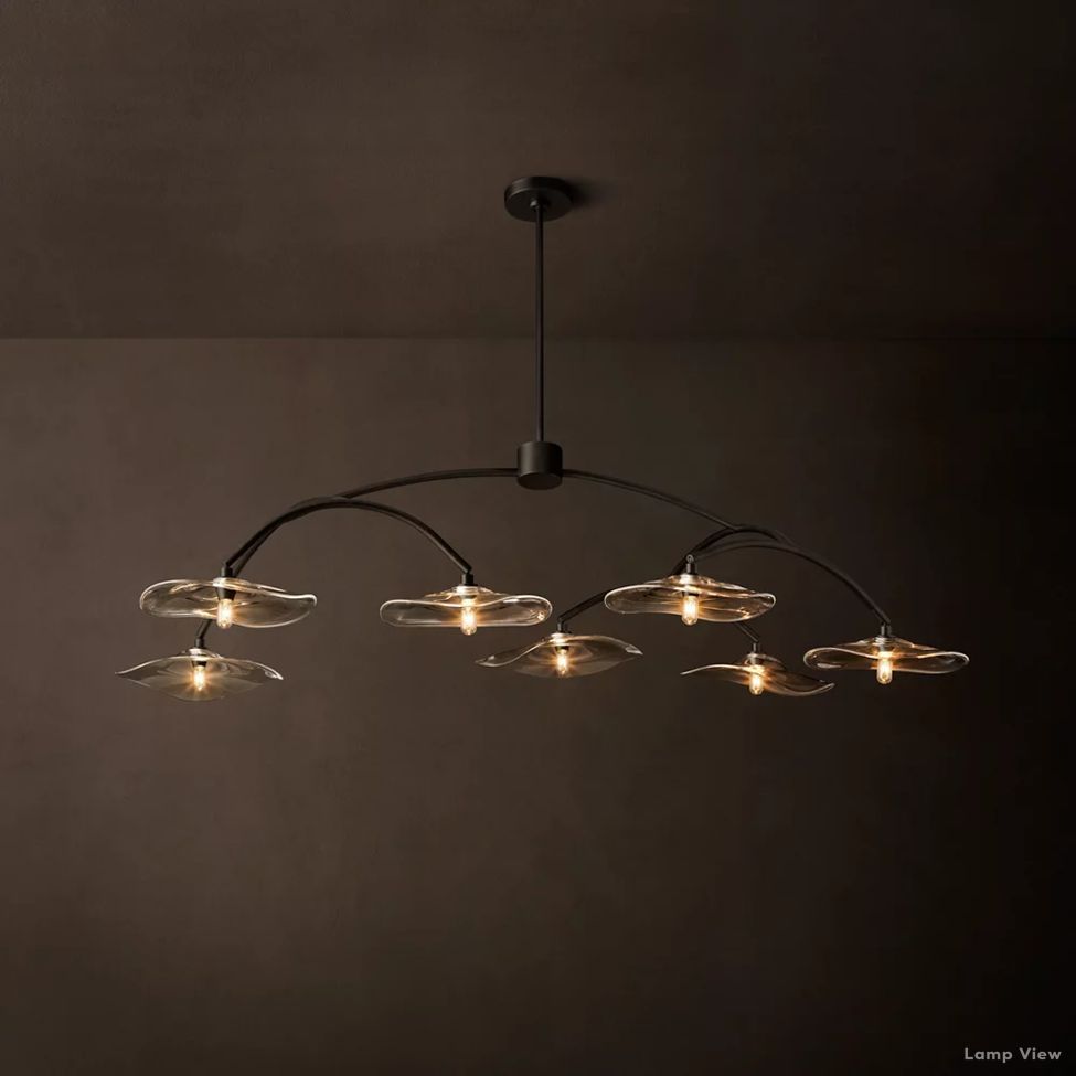 Lily Arcing Glass Round Chandelier 54"