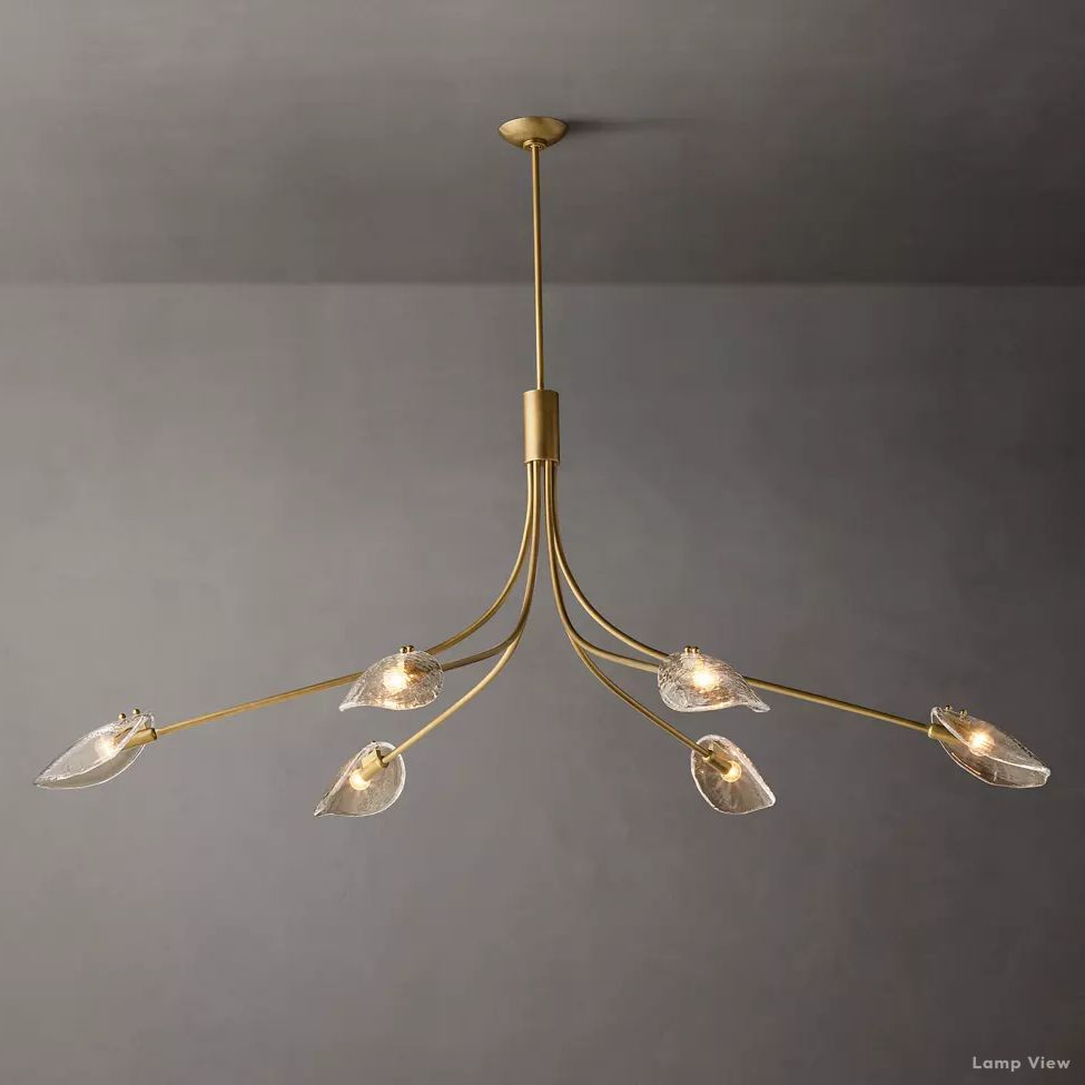 Shell Airy Glass Linear Chandelier 72"